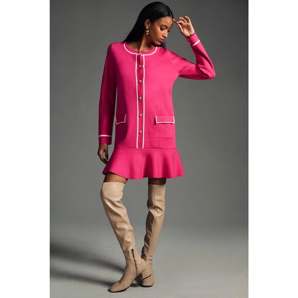 NWT Anthropologie Endless Rose Mini Sweater Dress - Large - Picture 1 of 6